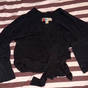 Free people beach black wrap sweater